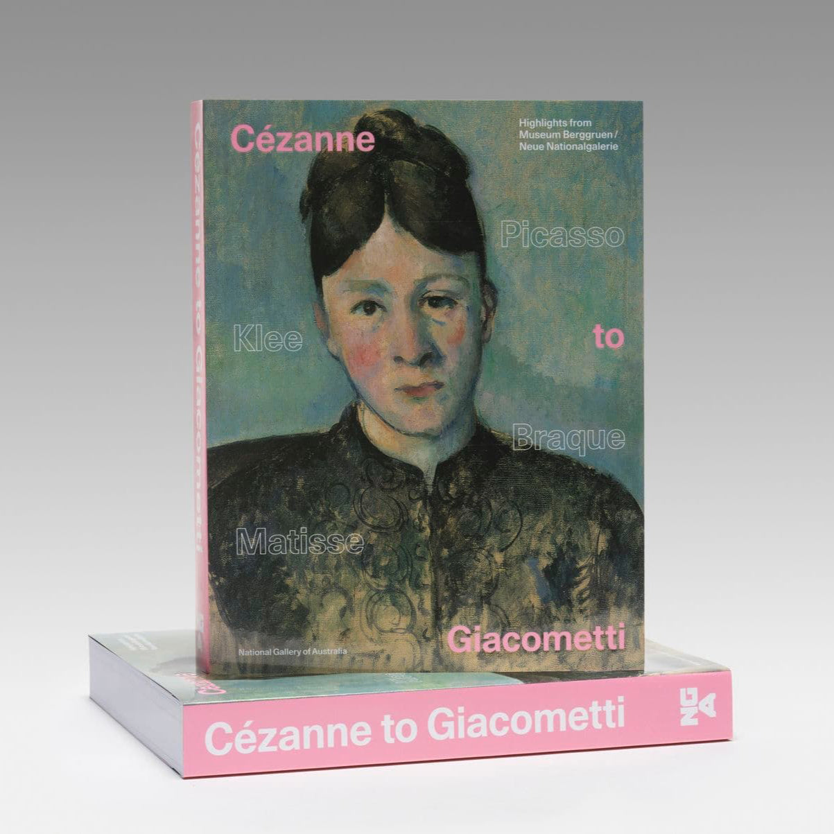 Book titled 'Cézanne to Giacometti' with a portrait on the cover against a gray background