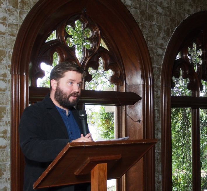 Kip Williams at Carthona launching Bronwyn Oliver book