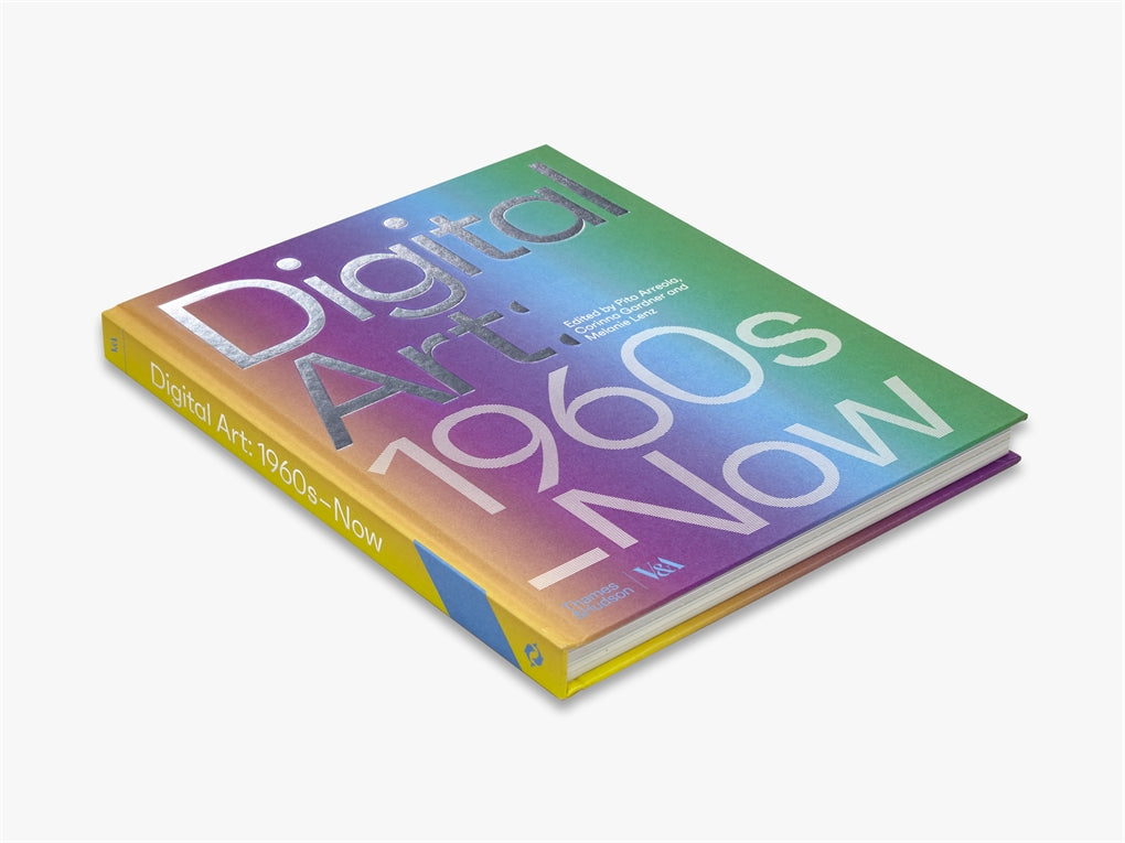 Book titled 'Digital Art: 1960s Now' with a colorful cover on a white background