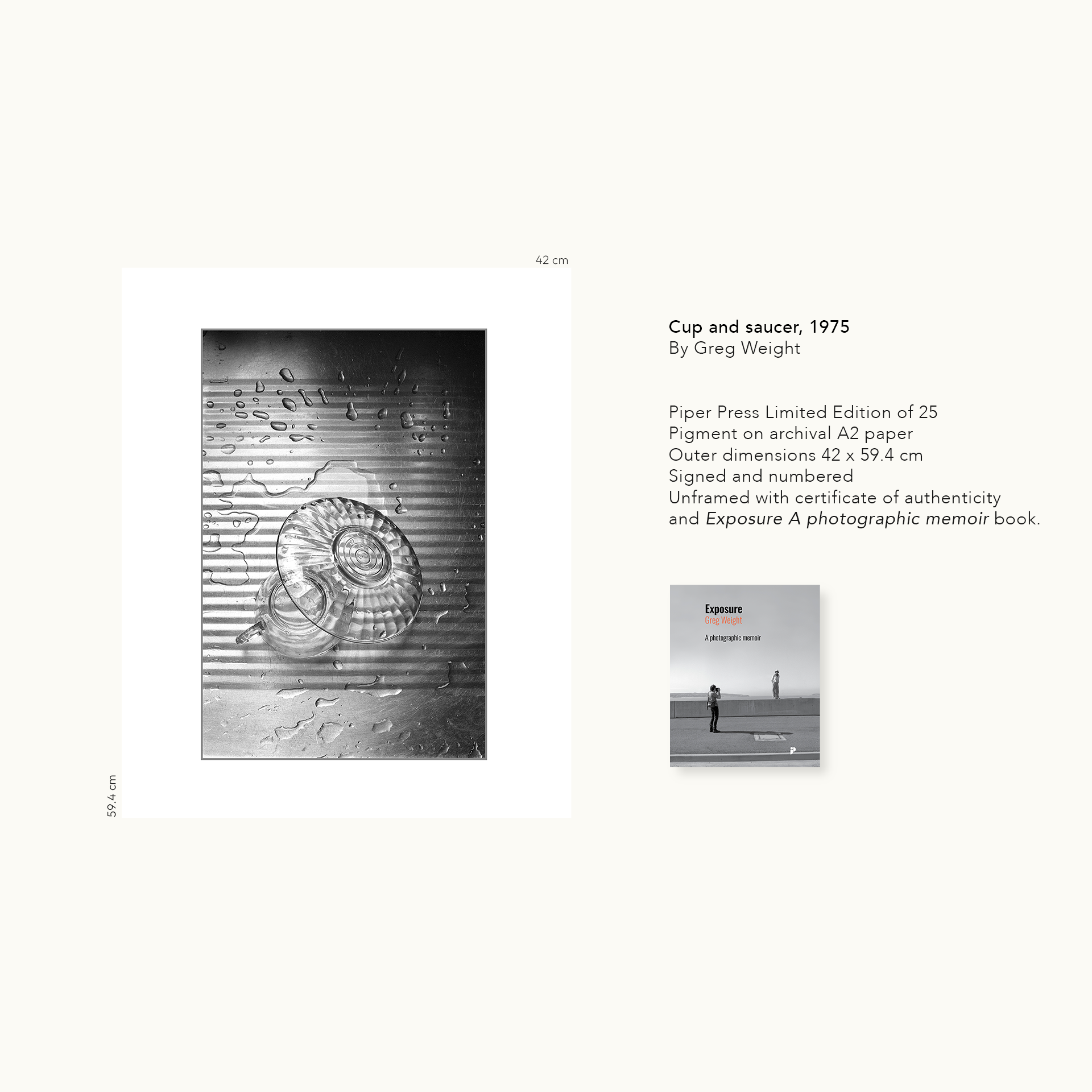 Exposure: A photographic memoir + Cup and saucer 1975 Limited Edition Print